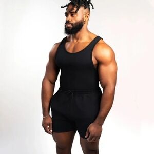 Ekkovision Black Ribbed Tank Top Size L